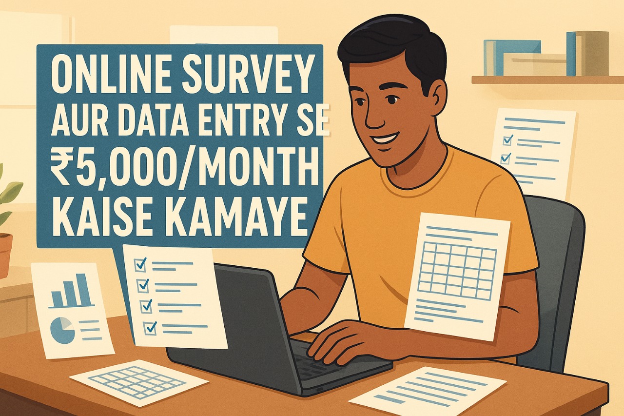 Online Survey Aur Data Entry Se 5000/Month Kaise Kamaye (Full Step-by-Step Guide 2025)