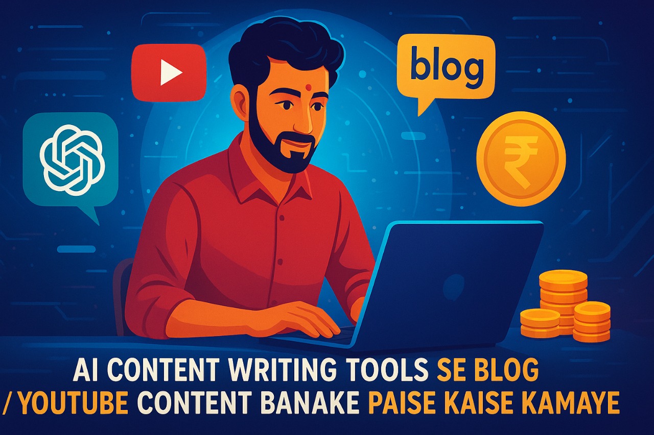AI Content Writing Tools Se Blog / YouTube Content Banake Paise Kaise Kamaye (Ultimate Full Guide 2025)