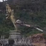 Viral Video Sparks Outrage as Lord Vishnu Statue Demolished Near Thailand–Cambodia Border Lord Vishnu